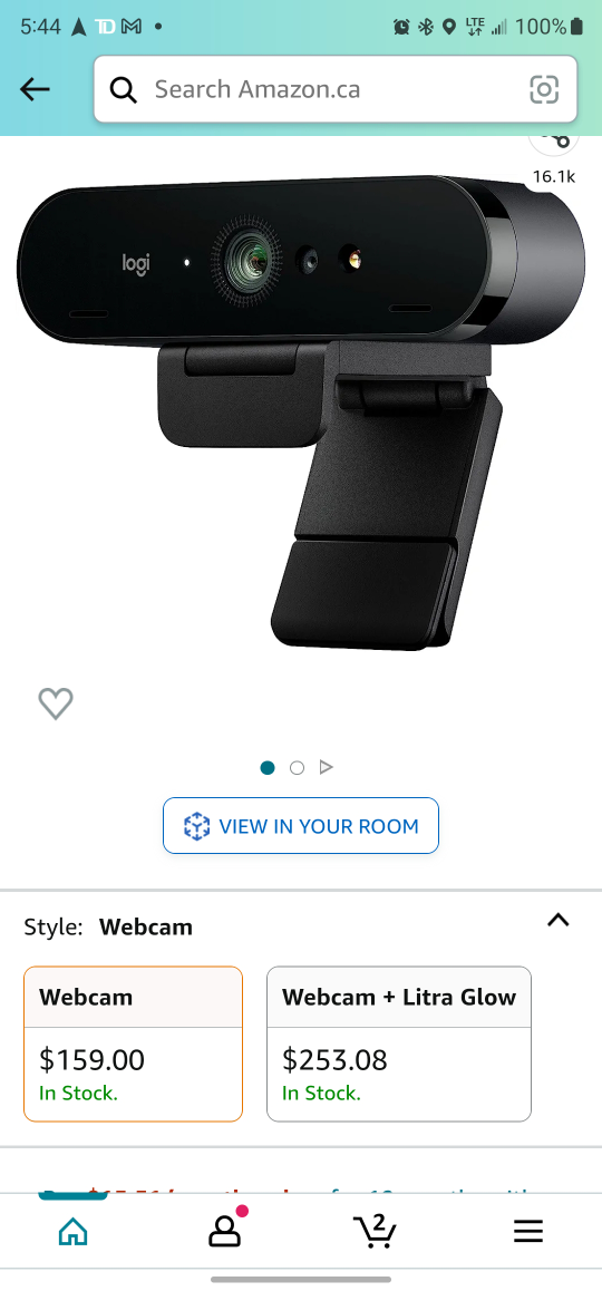 Logitech Brio 4K Pro Webcam, Ultra 4K HD Video Calling thumbnail