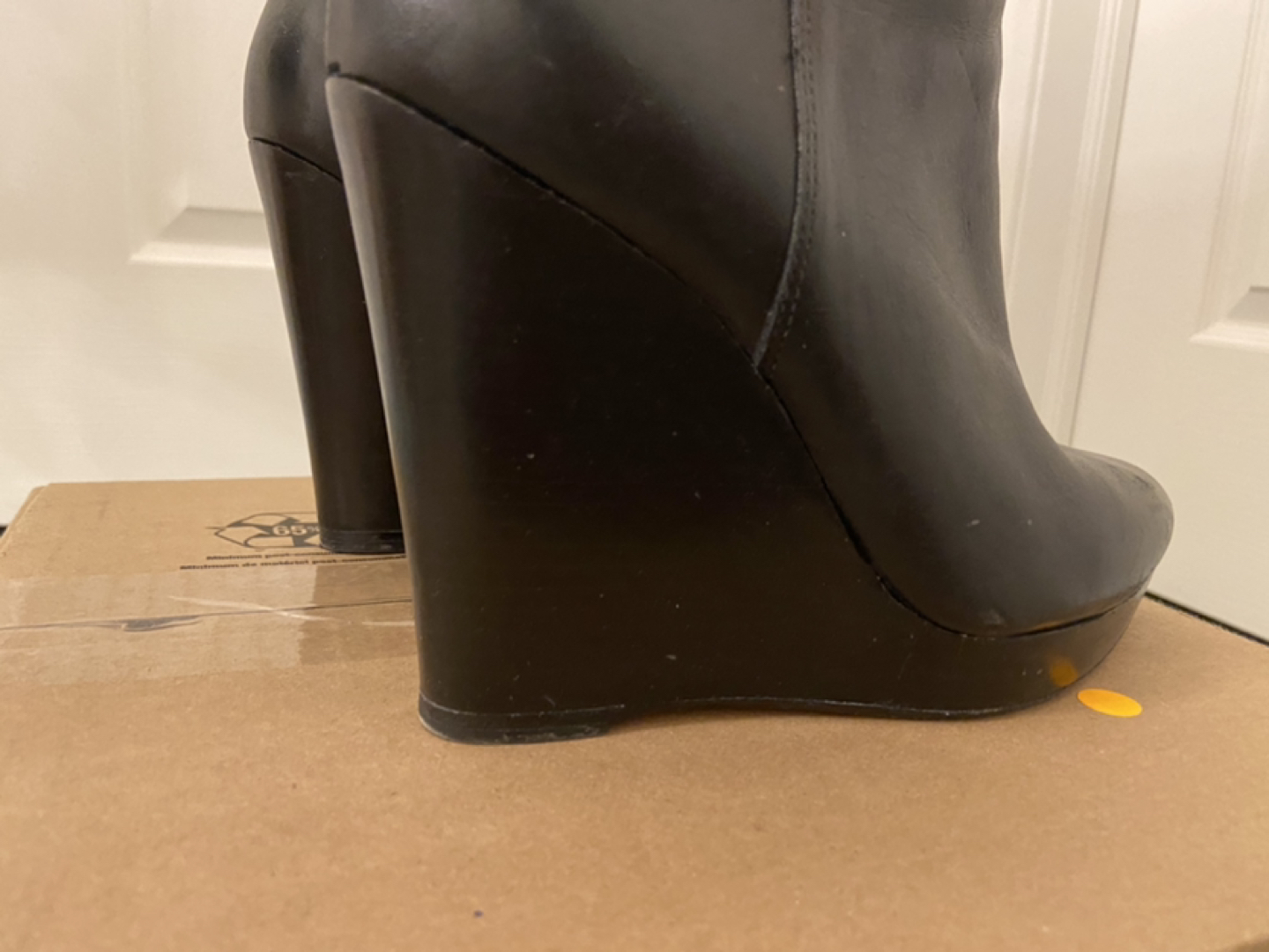 Michael Kors Black Leather Wedge Boots image indicator(3)