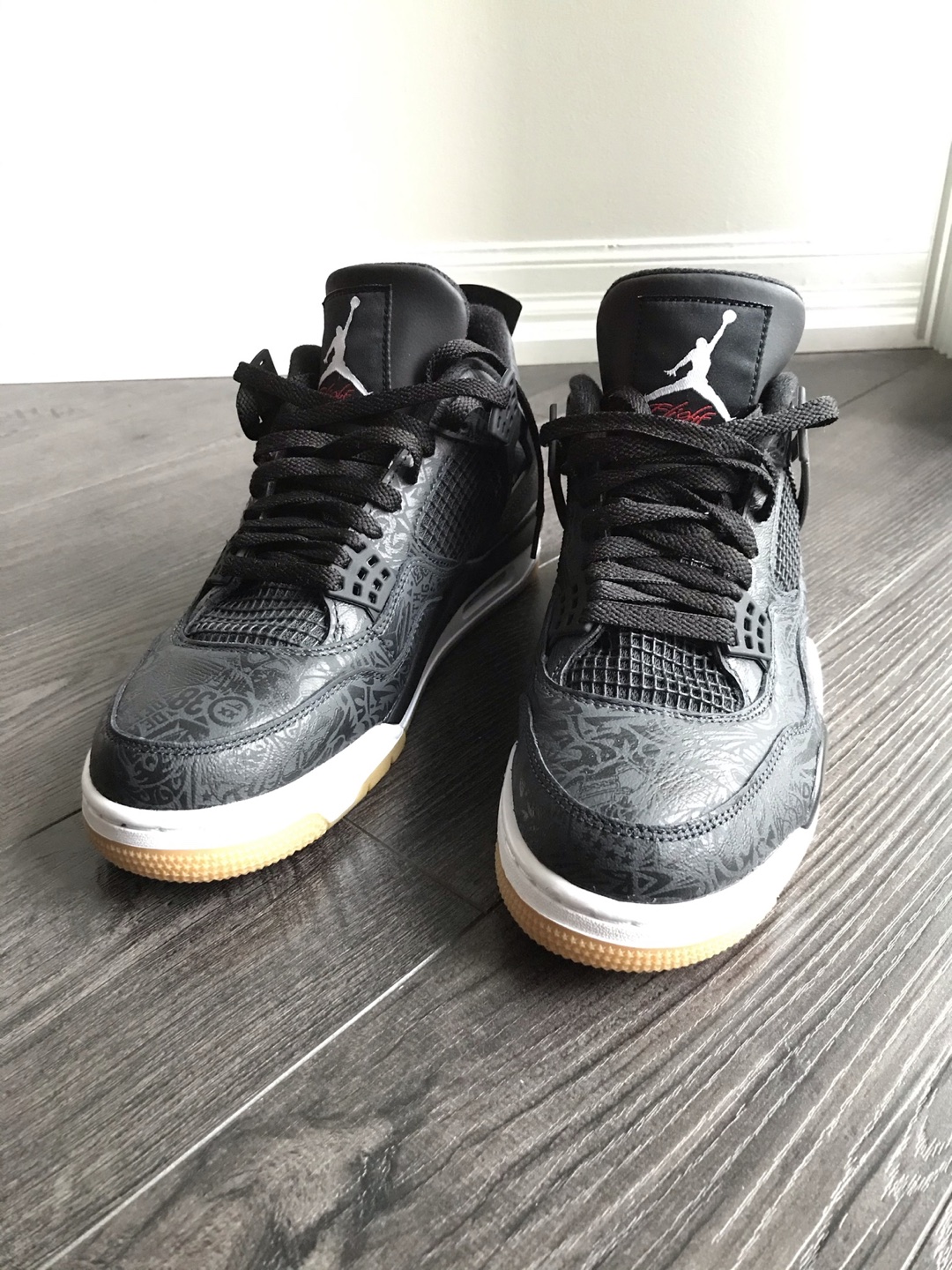 Jordan 4 Retro Laser Black Gum 9.5 New Authentic Deadstock - photo 2