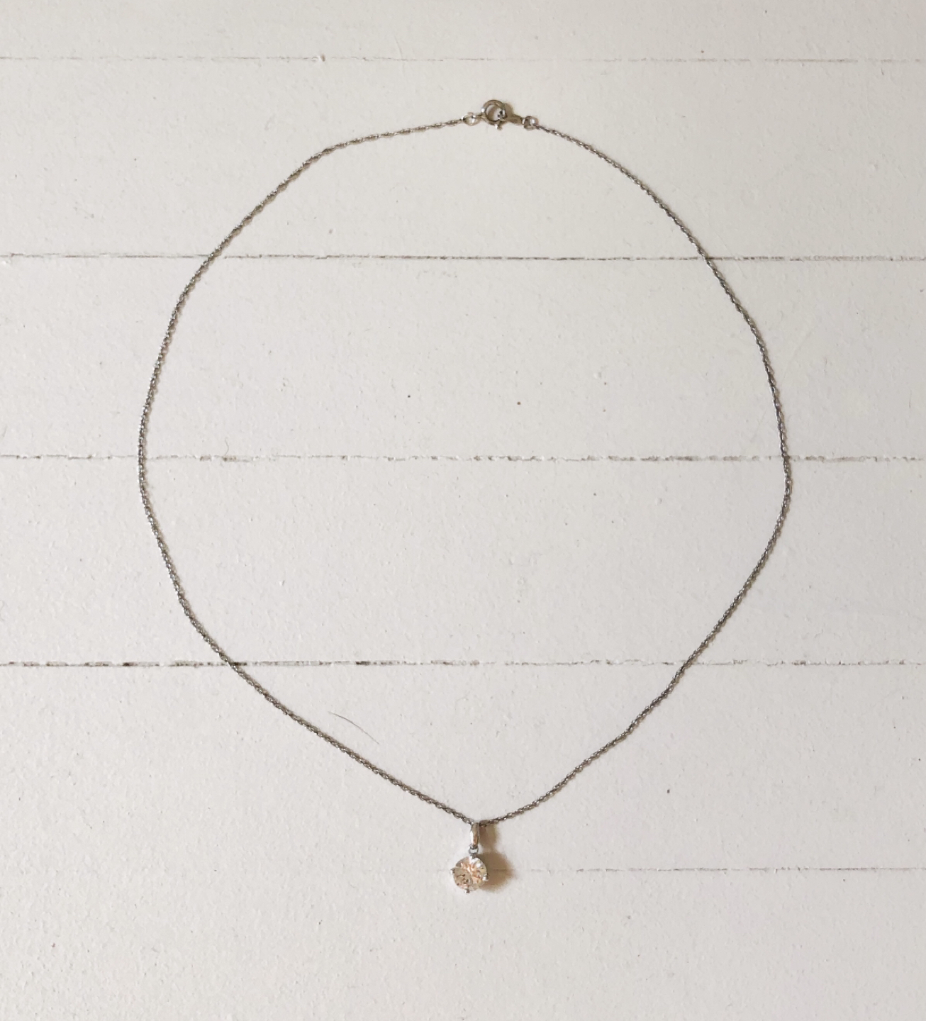 Sterling Silver Crystal Pendant Necklace thumbnail