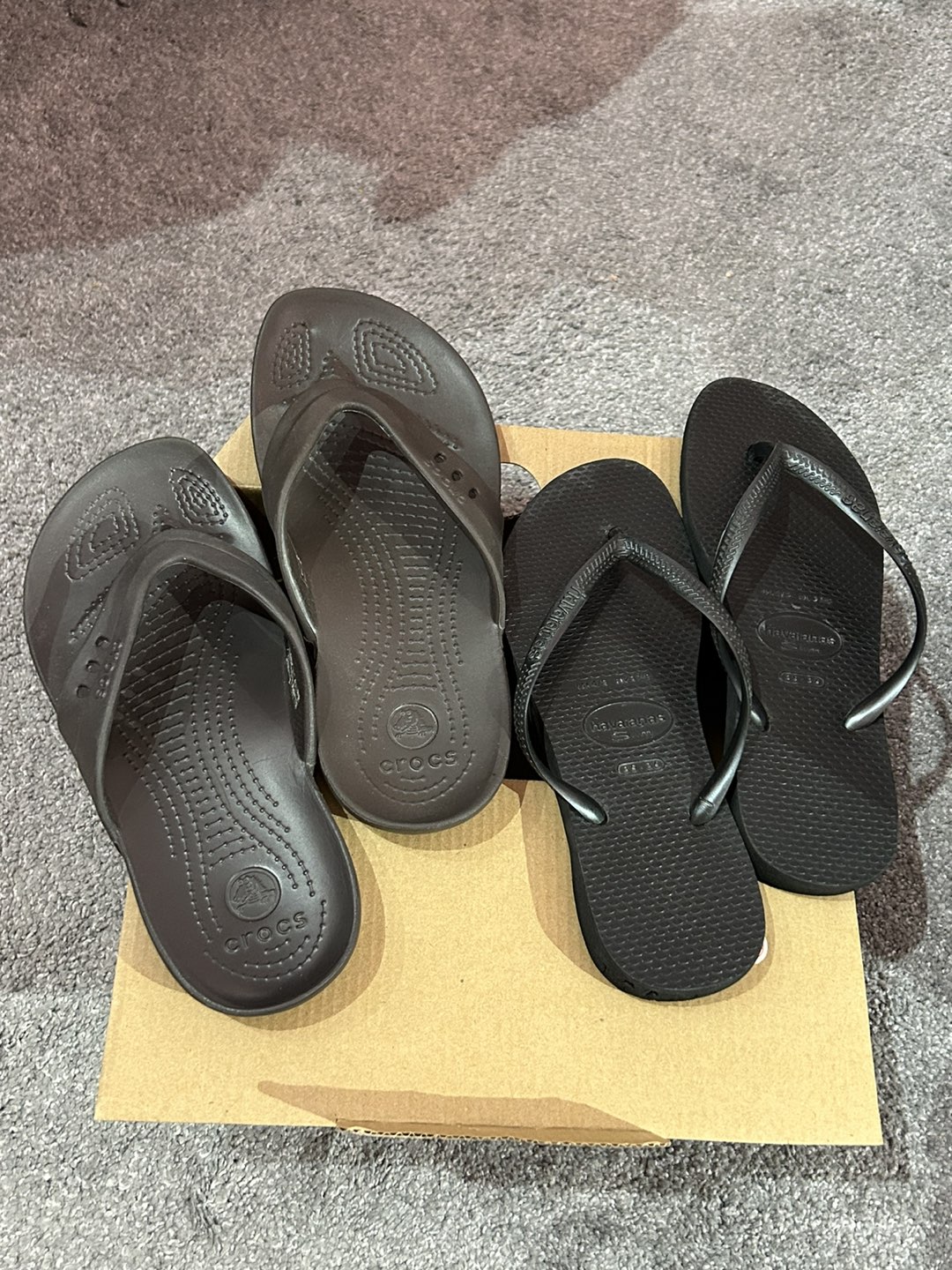 Crocs and Havaianas Flip Flops (size 6) thumbnail