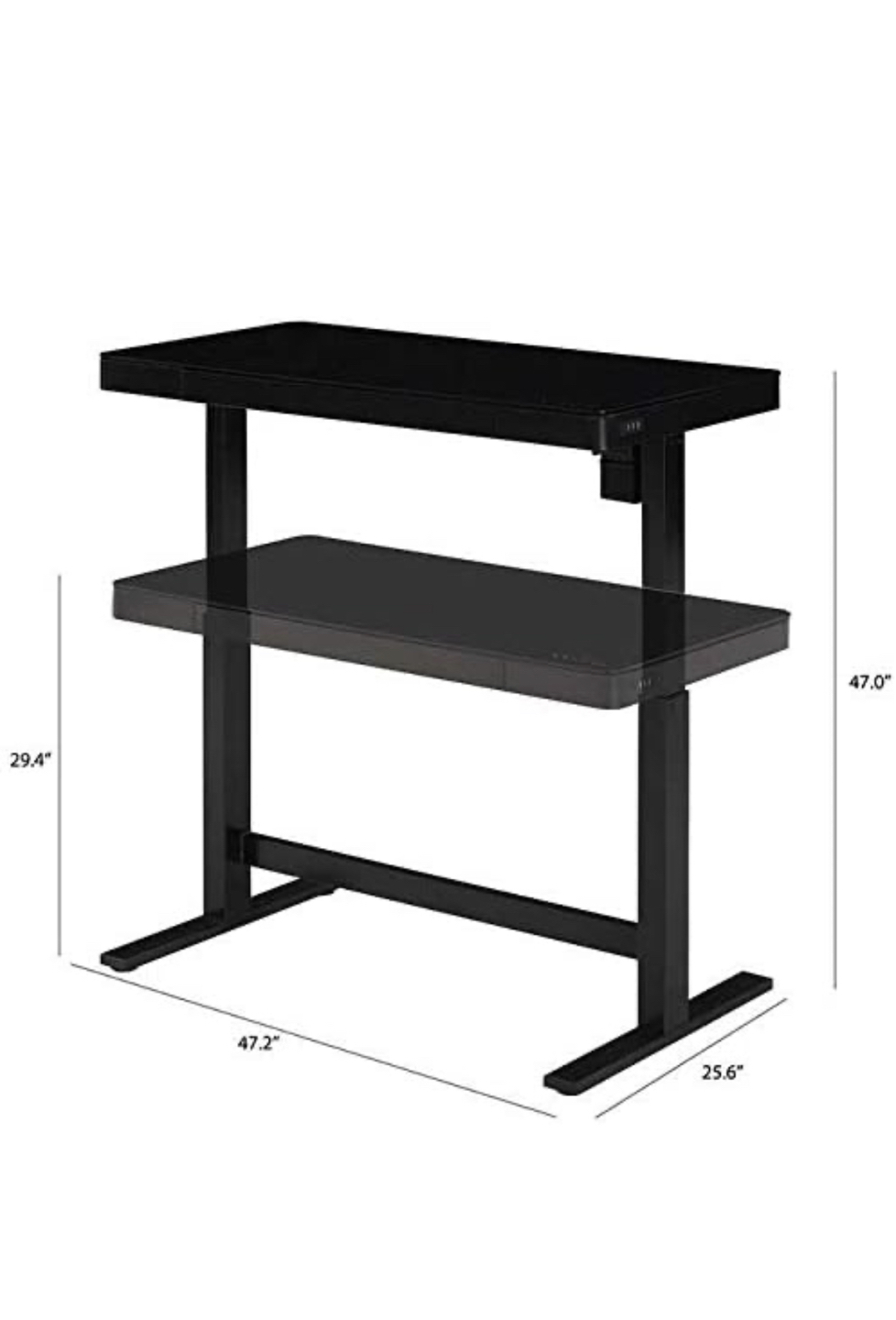 99% New Black Glasses Top Height Adjustable Table - photo 3