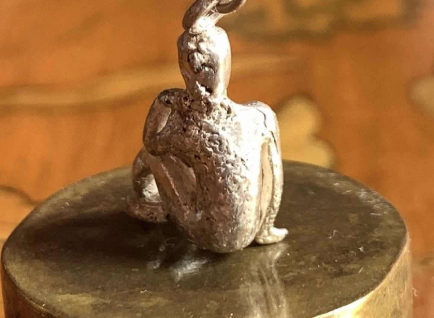 1960’s Vintage Sterling Pondering Woman Charm image indicator(2)