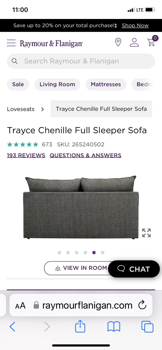 Selling Raymore & Flannigan Pull out Sleeper Couch - photo 2