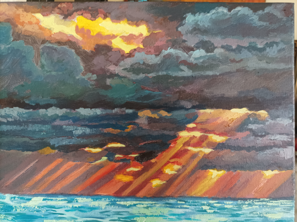 original oil painting 16 by 21" image indicator(4)