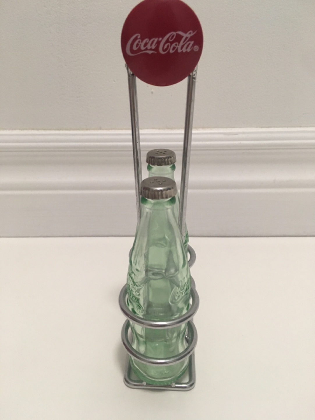 🥕 2 Mini Glass Coca-Cola Coke Bottles Clear Vintage Light image indicator(2)