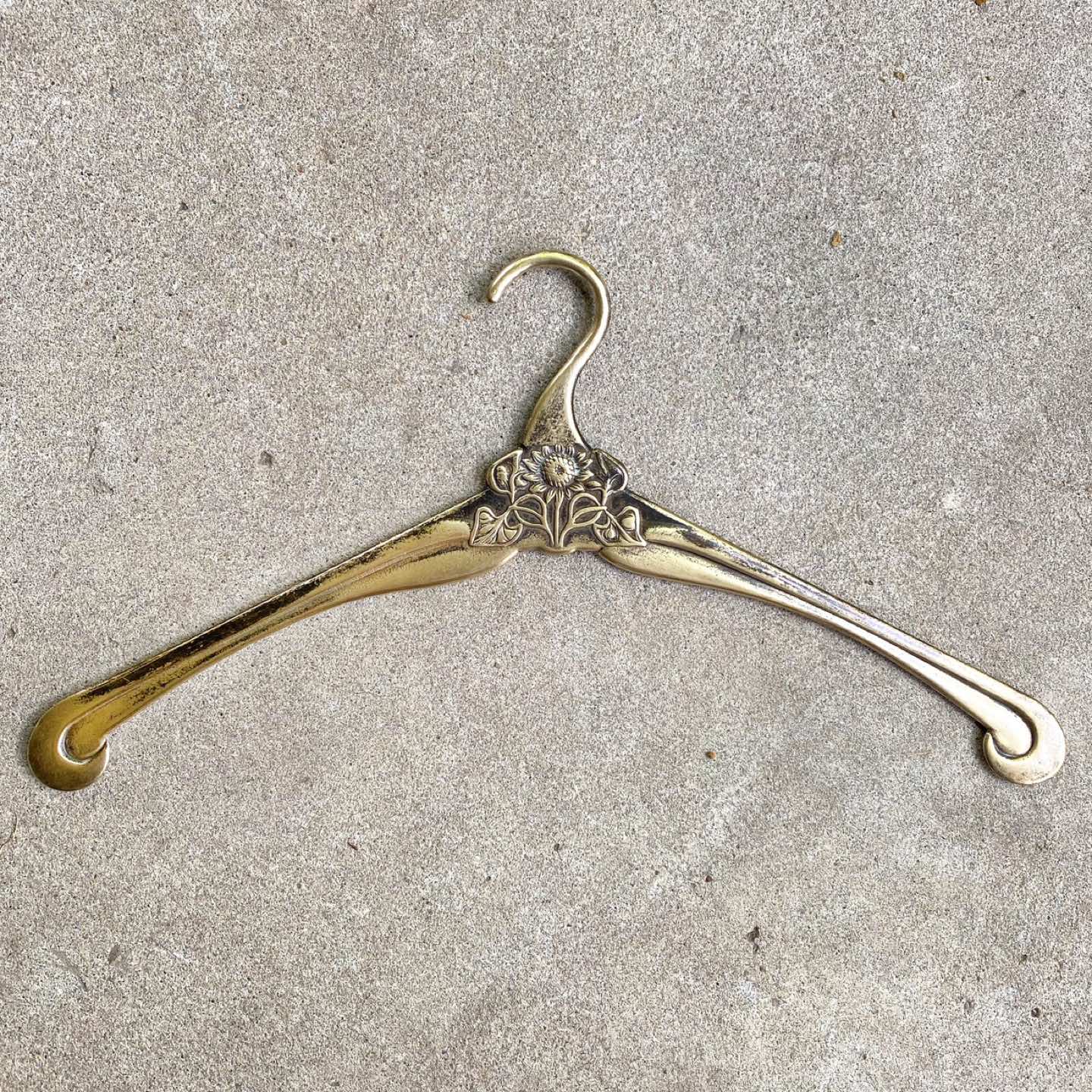 Vintage Art Nouveau Brass Wedding Dress Hanger