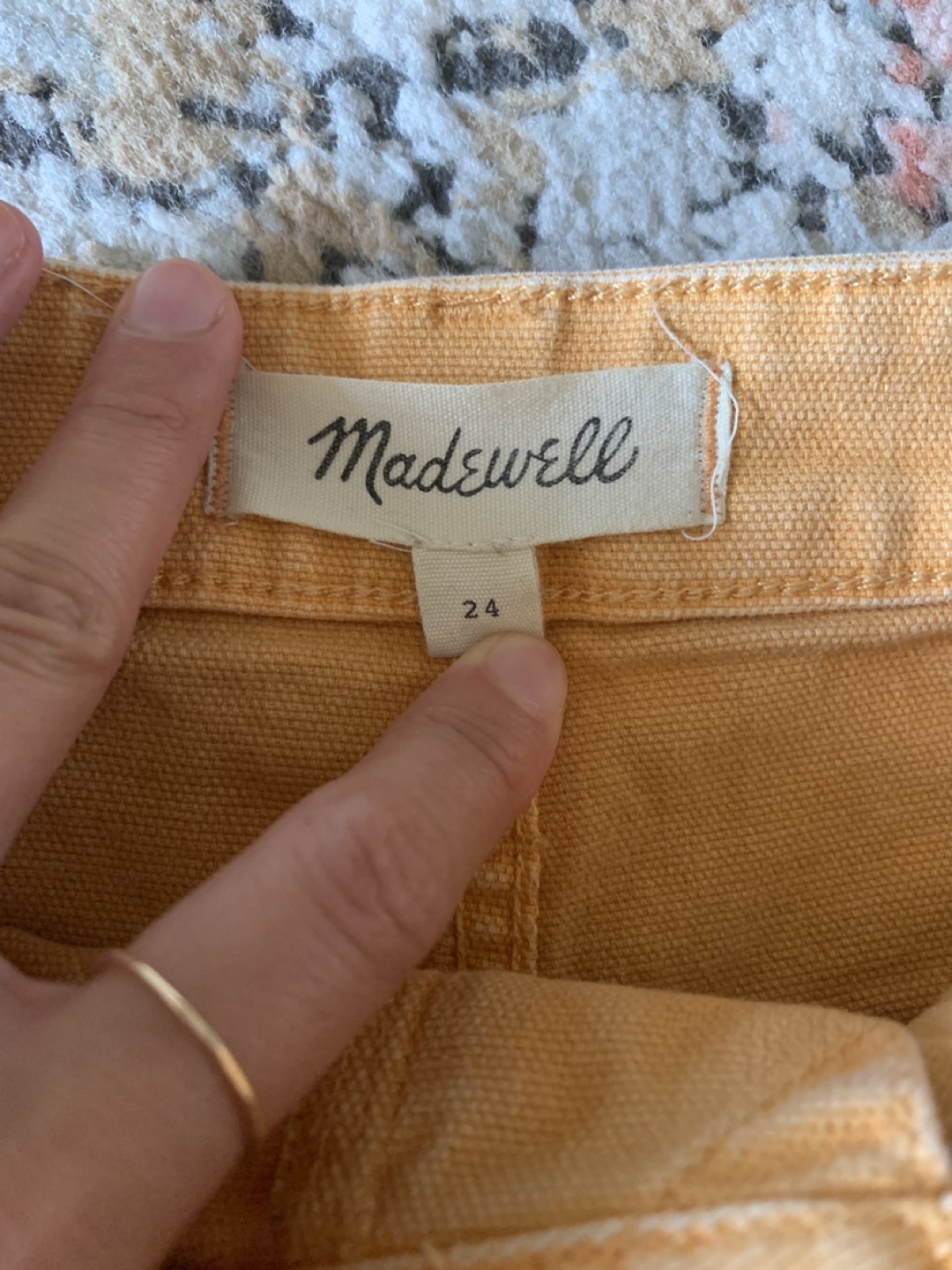 Madewell Highrise denim Shorts orange mango - photo 4