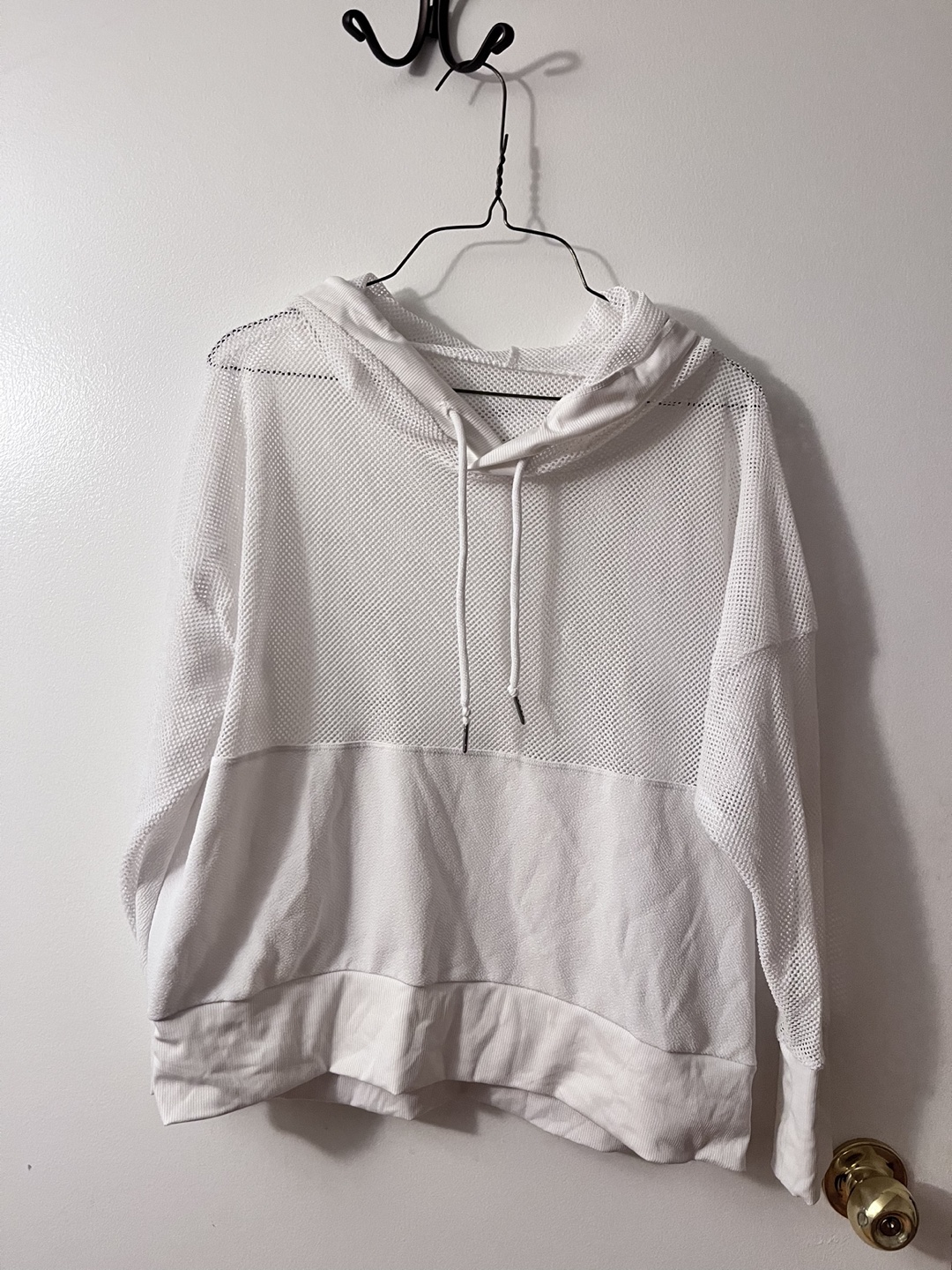 Mesh see through pullover hoodie size L thumbnail