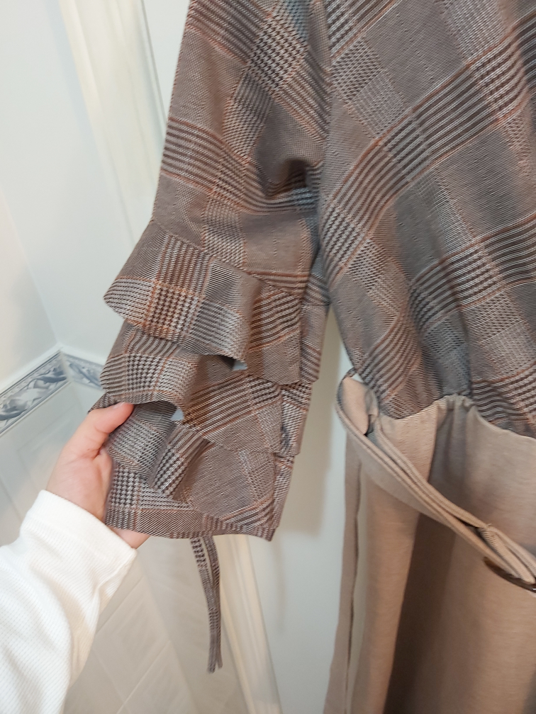 L Casa Polyester Plaid Brown Jumpsuit Size Small (S) image indicator(5)