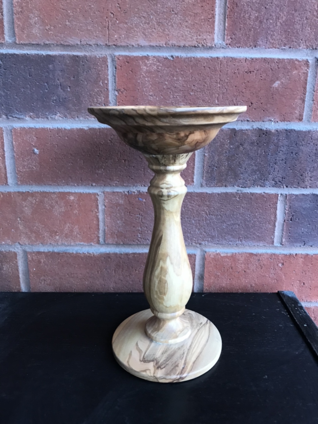 Turned Olive Wood Candle Stick thumbnail
