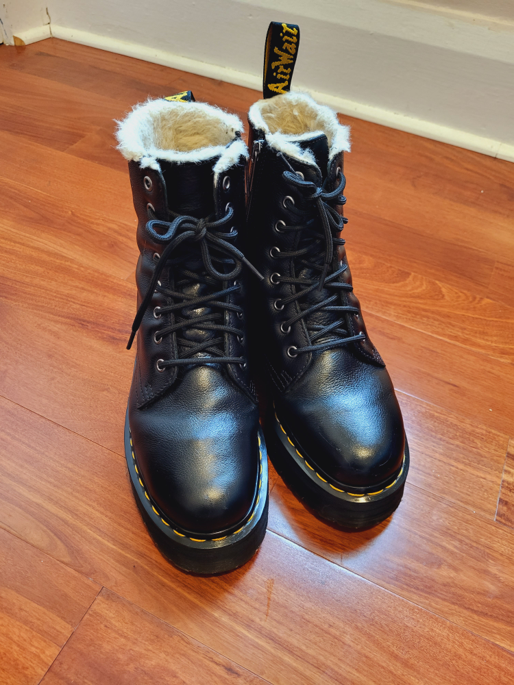 Dr. Martens Jadon Leather Faux Fur line Platform thumbnail