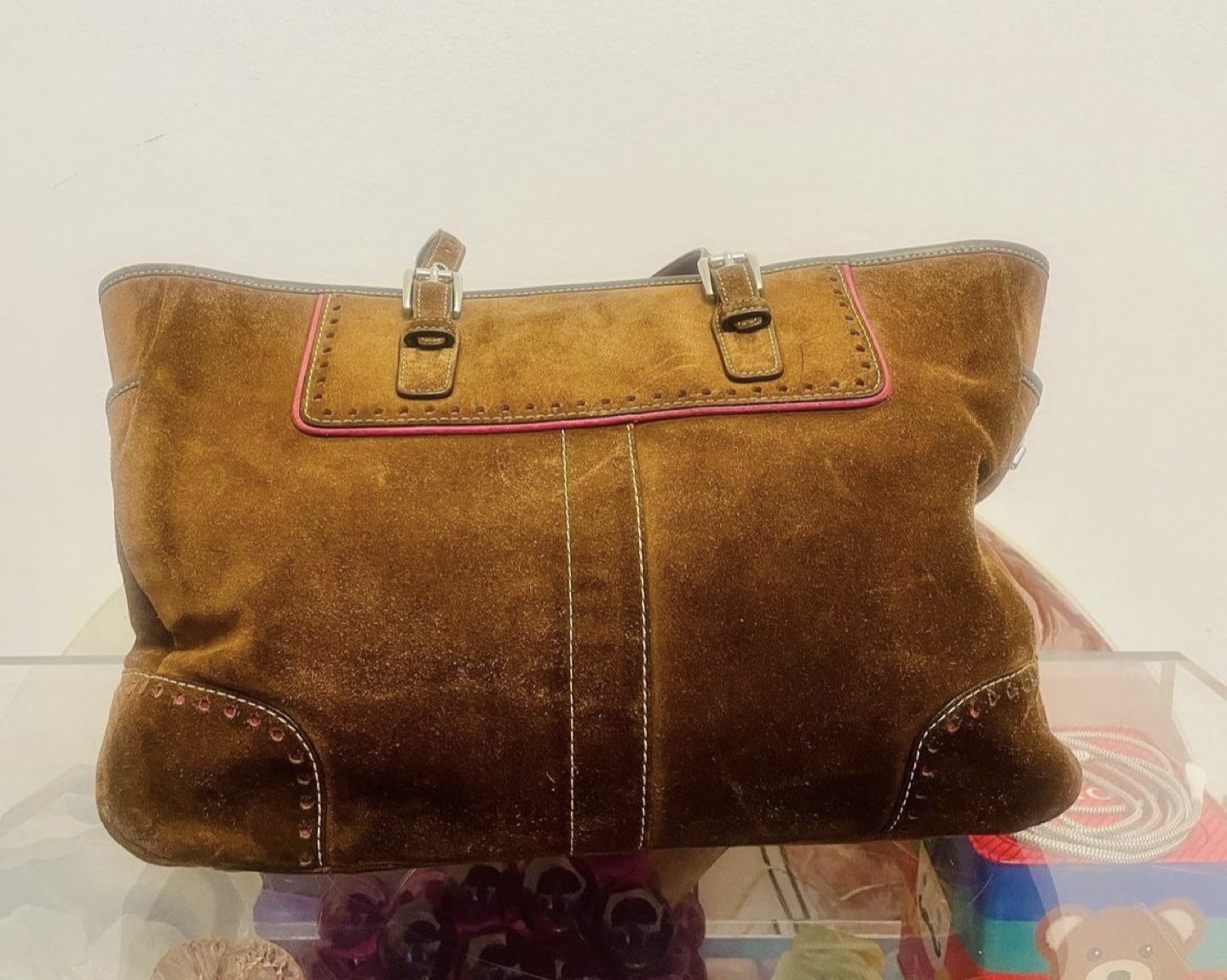 Coach Limited Edition Hampton Cho.Brown Suede & Leather Tote Bag - photo 3