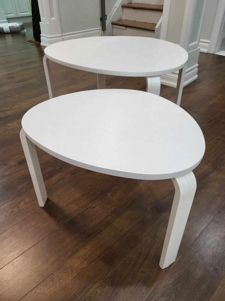 Ikea Svalsta Nesting Side Tables Set of 2 White Karrot