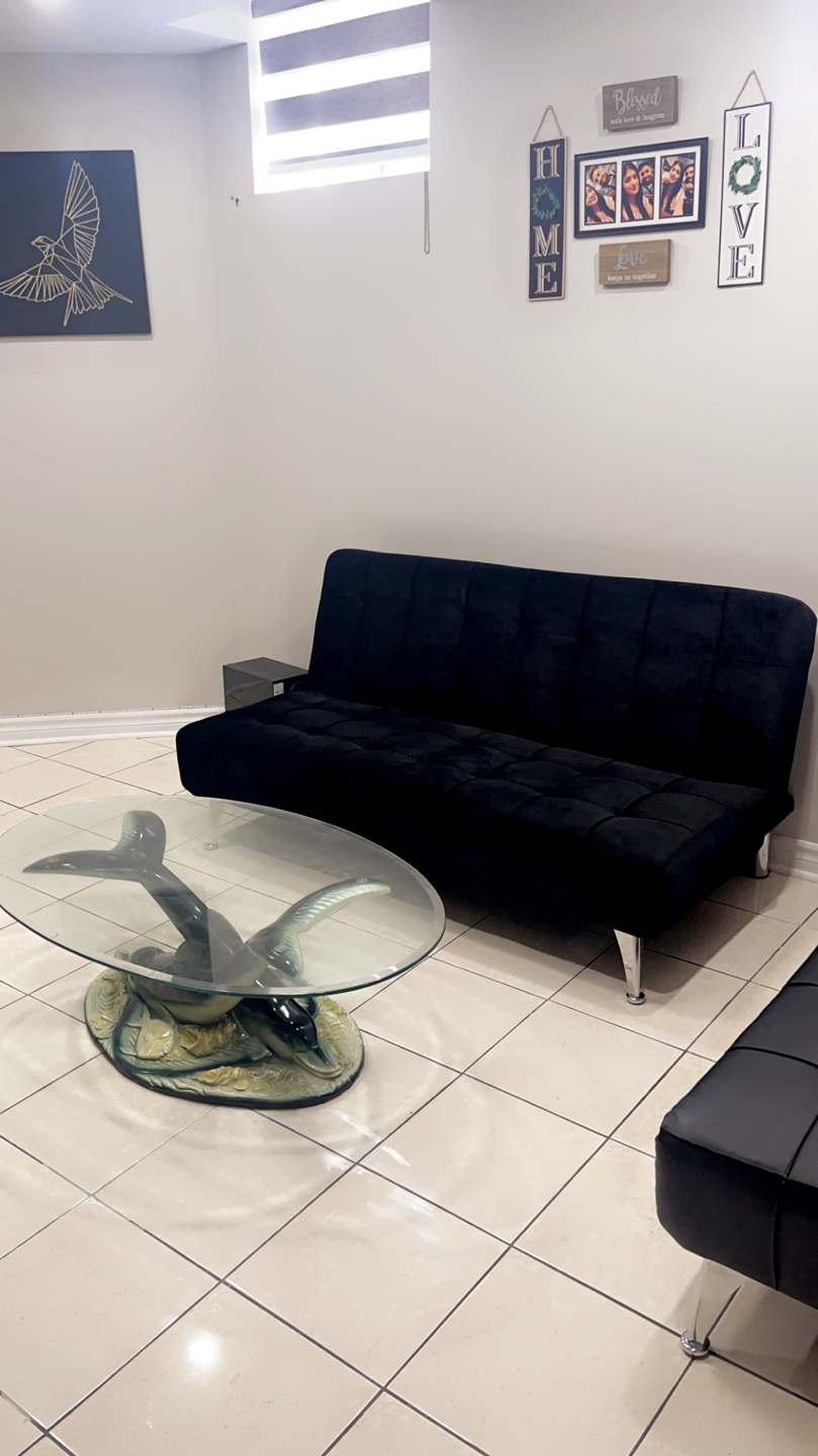 Beautiful Black Velvet Sofa cum Bed. thumbnail