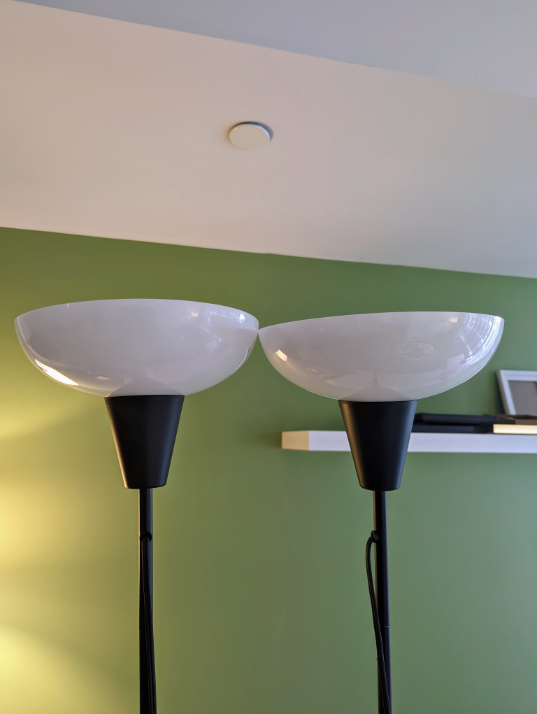 2 Ikea floor lamps with bulbs 