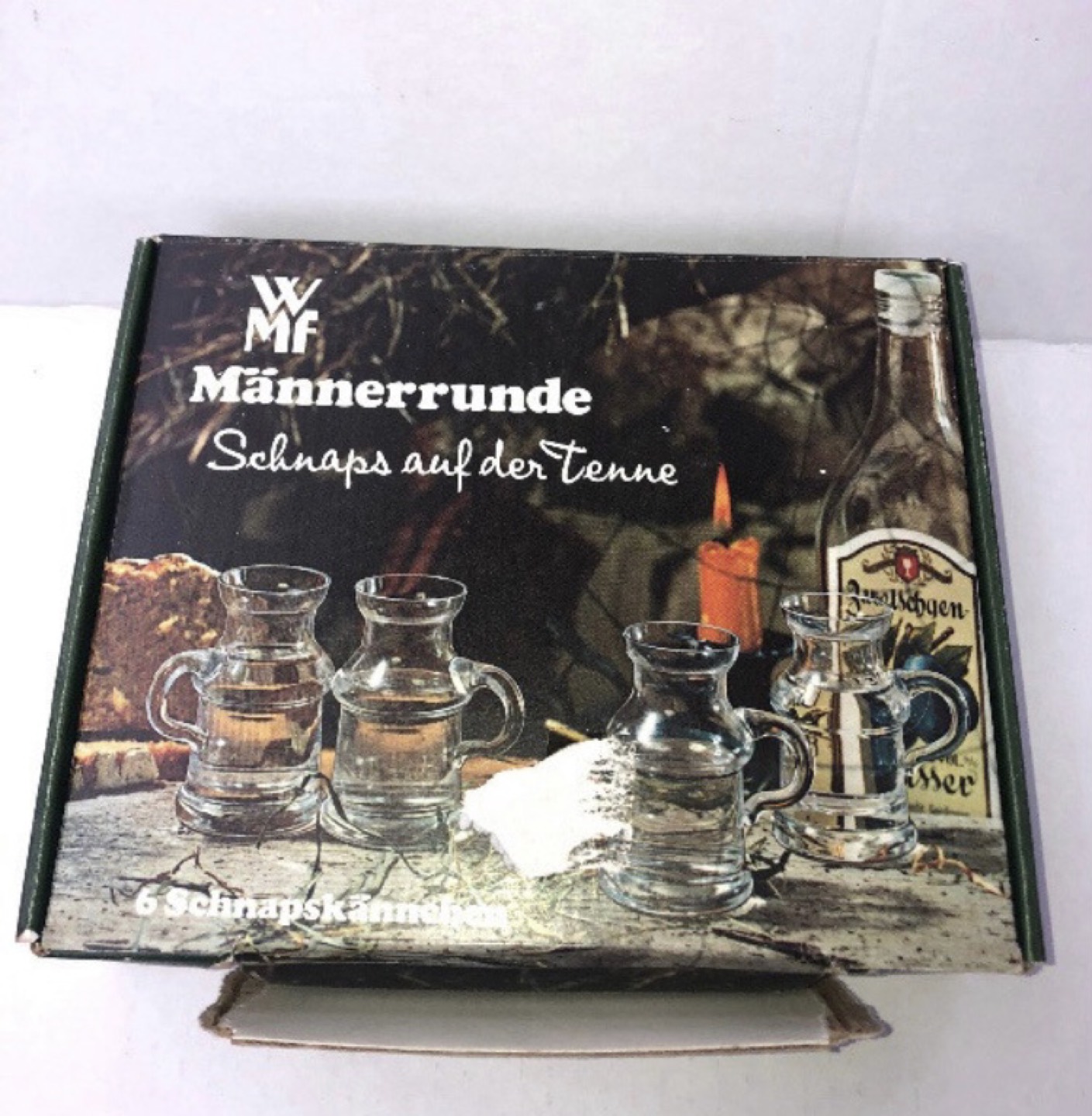 Vintage 6 Glass Loop Handle drinking Shot - photo 3