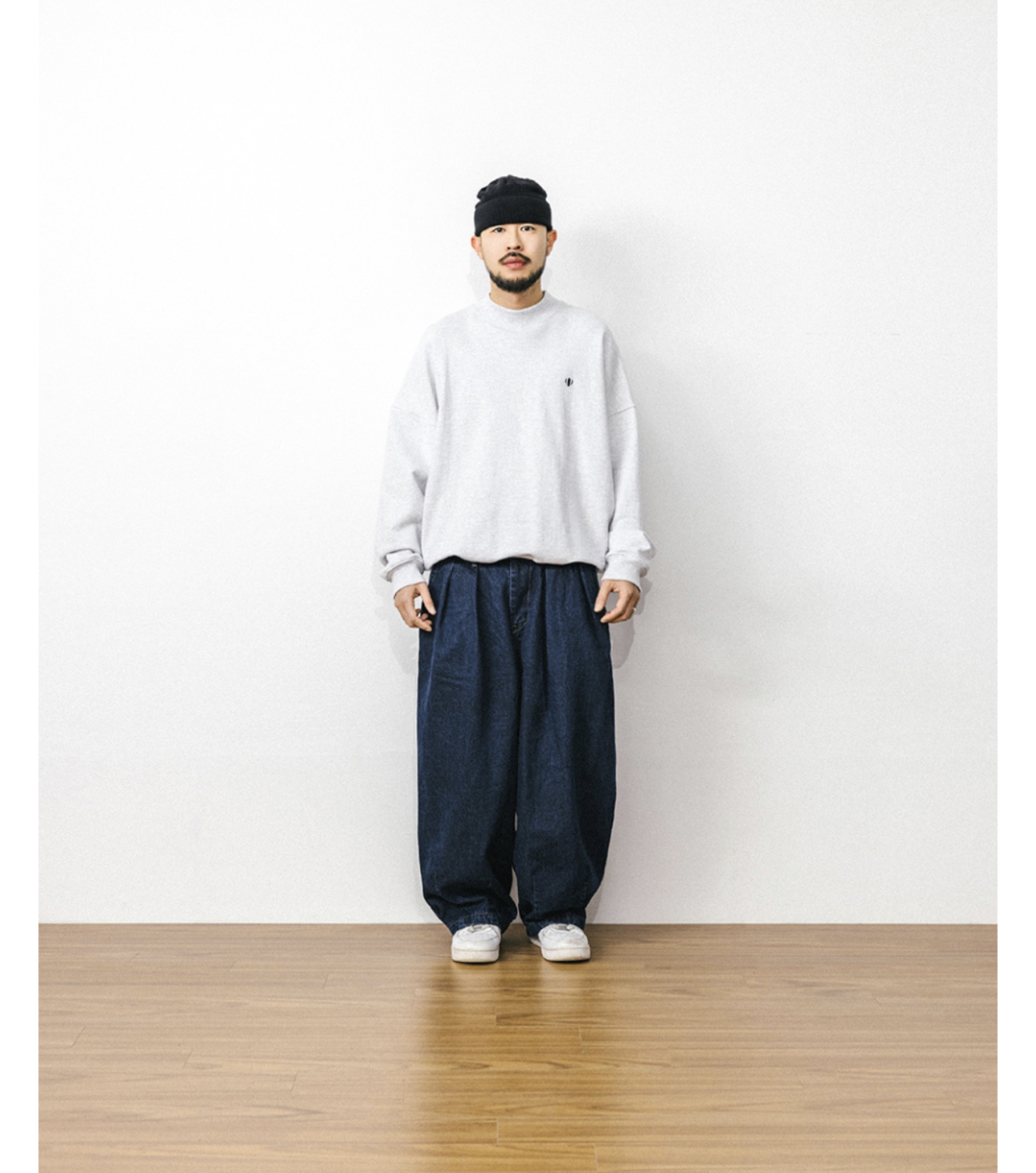 Anglan Rigid Indigo Denim Balloon Pants