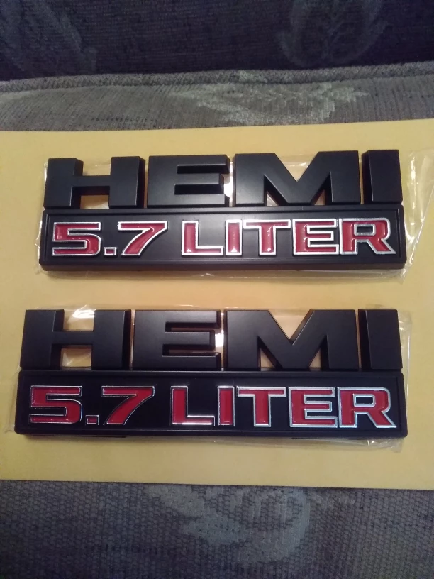 DODGE HEMI 5.7 LITER SET OF 2 MATTE BLACK. FREE SHIPPING thumbnail