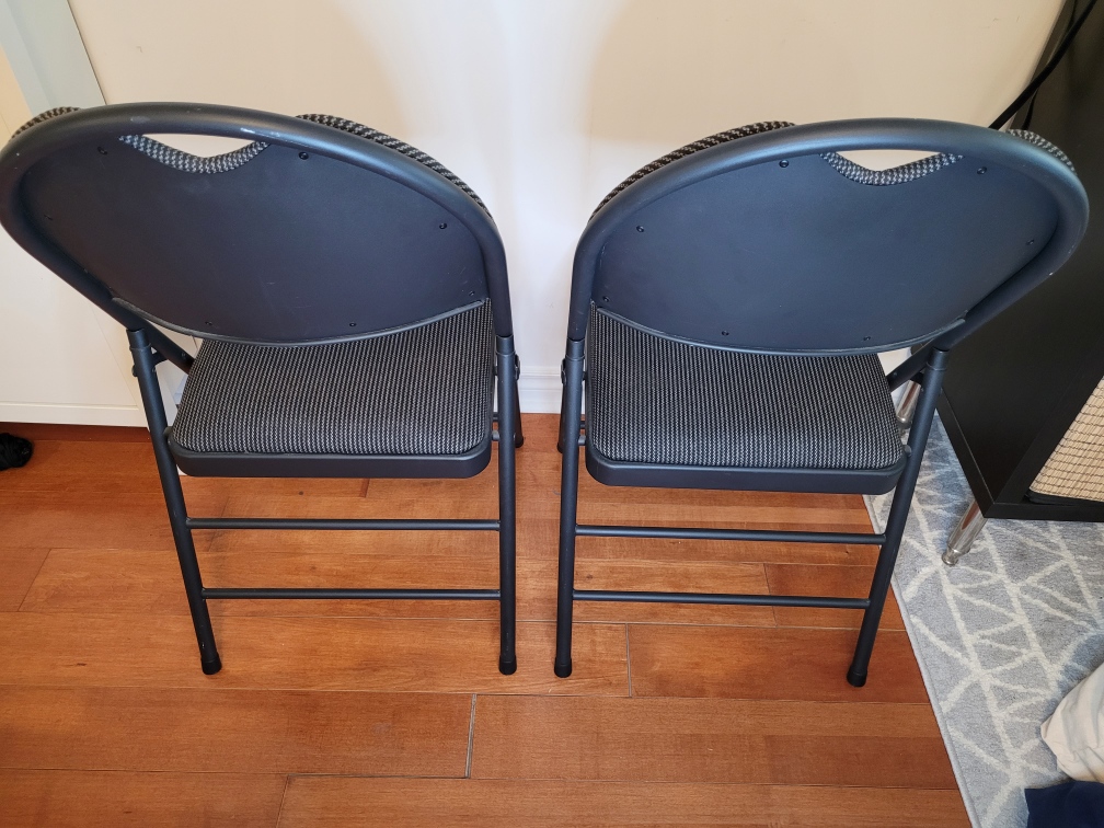 2x Black folding chairs costco - photo 2