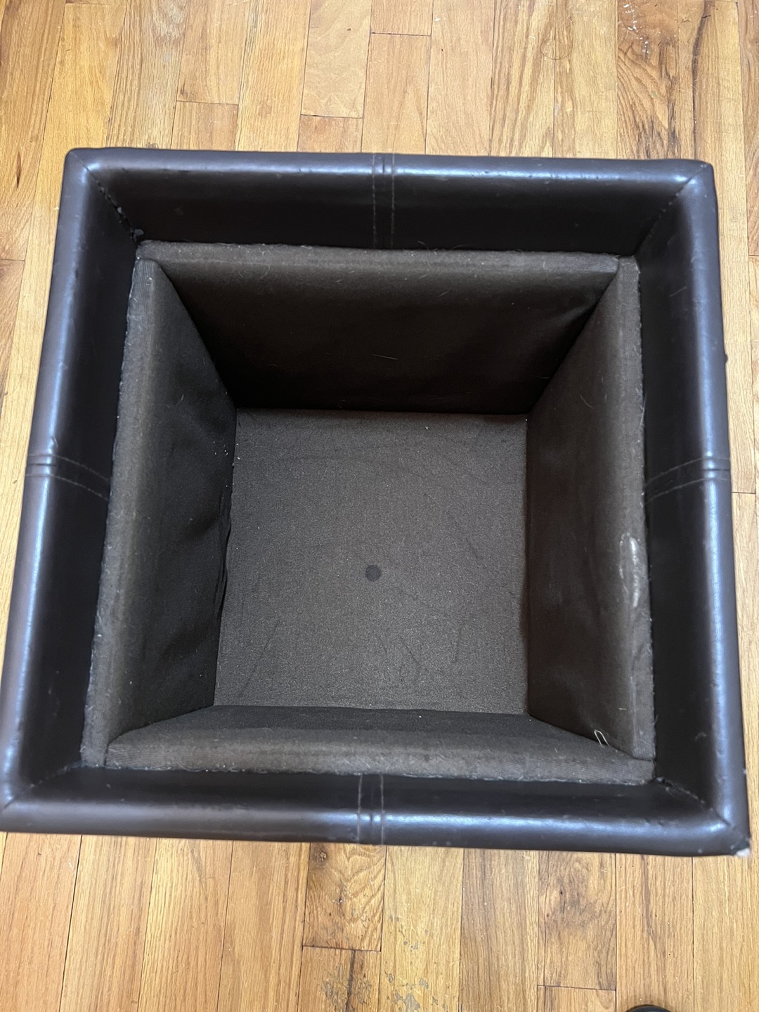 Brown Leather Ottoman with storage - photo 4