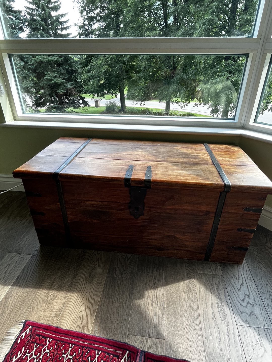 Wooden chest with metal hardware - photo 2