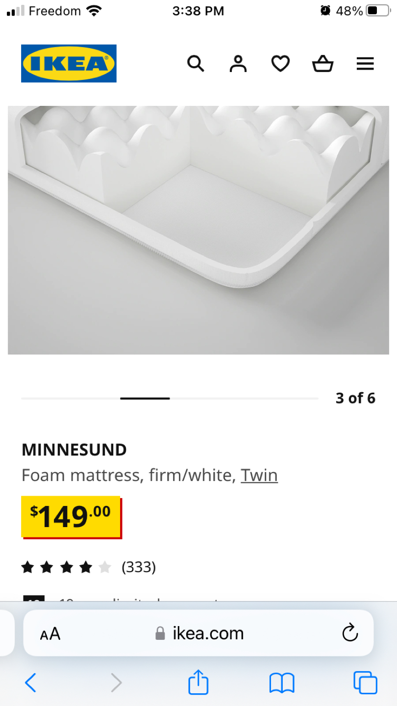 MINNESUND Foam mattress, firm/white, Twin - photo 3