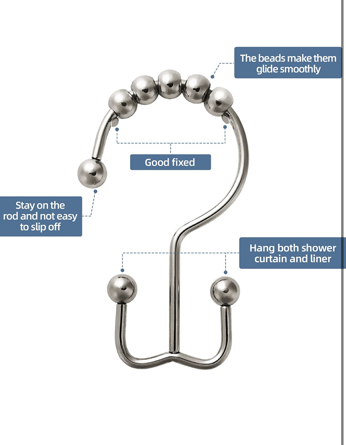 Shower Curtain Hooks, image indicator(4)