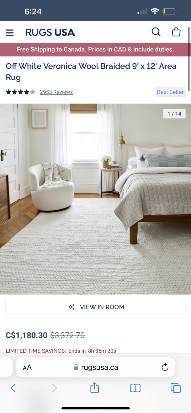 White/Cream Rug - photo 2