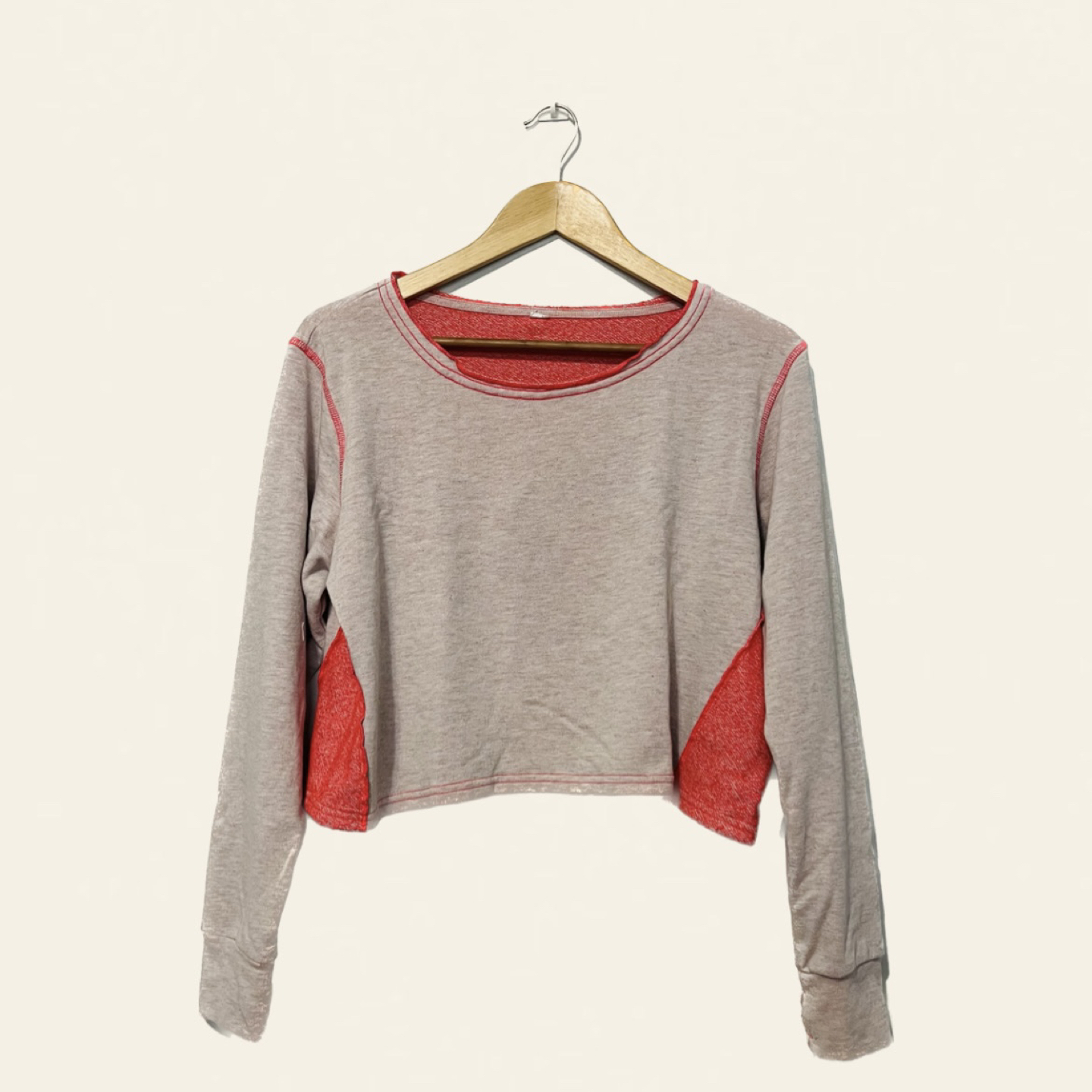 Two Tone Workout Long-sleeve Top for Women image indicator(2)