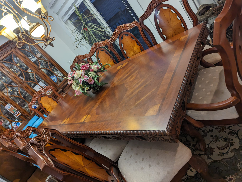 Dining wood table, Elegant, 6 chairs