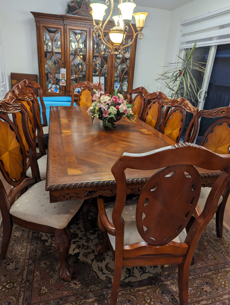 Dining wood table, Elegant, 6 chairs - photo 3