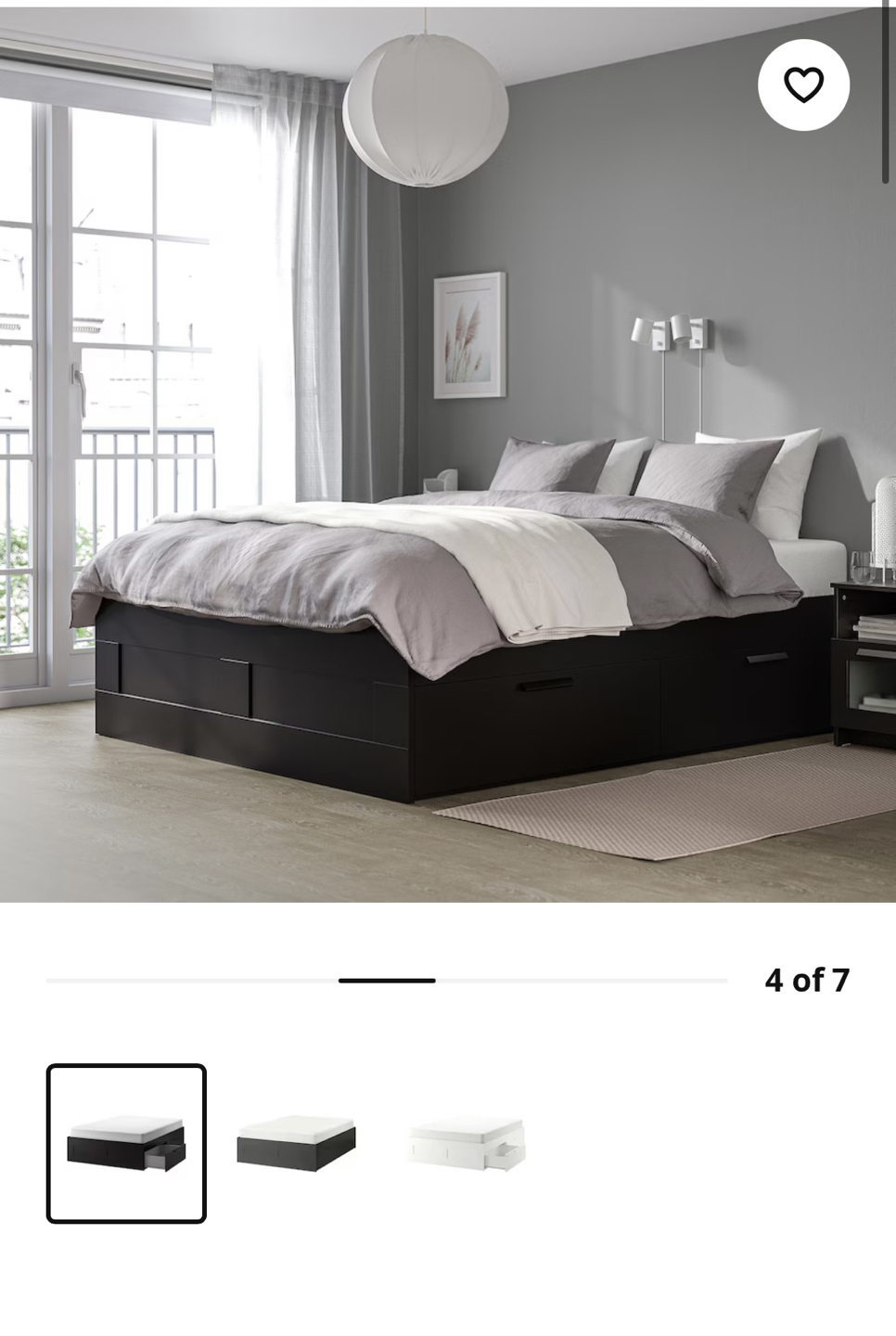 Ikea Queen bed frame (Black) - photo 2