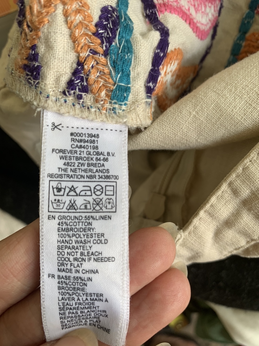 Linen & cotton embroidered mini skirt size s 💰 image indicator(4)