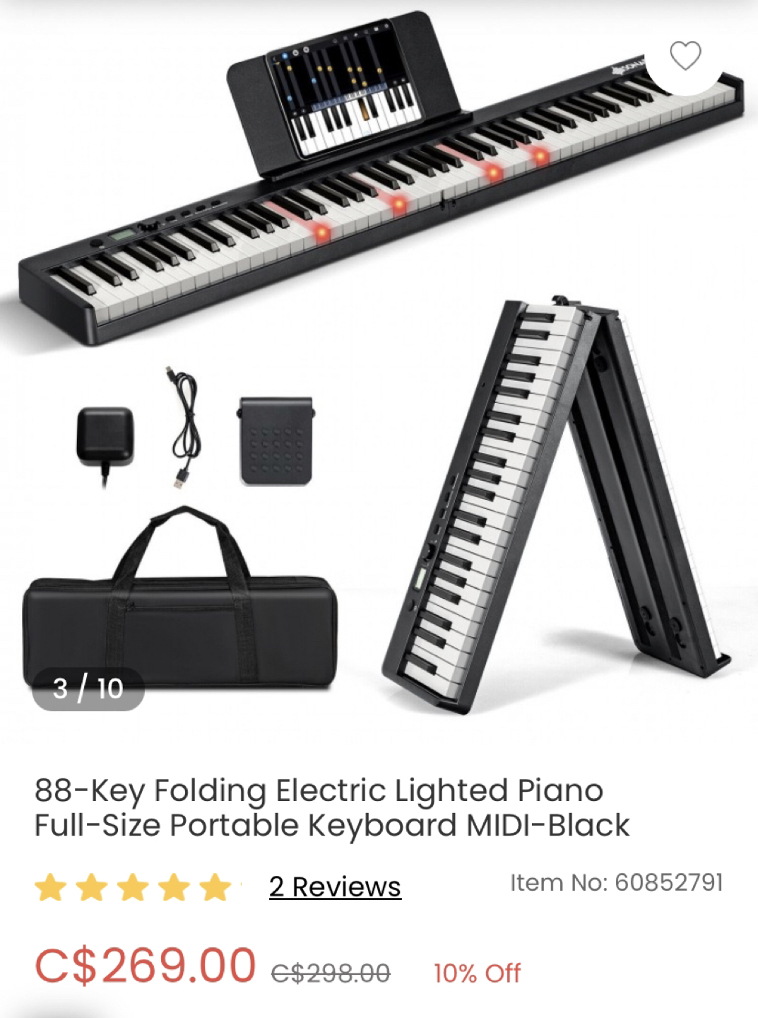 88-Key Folding Electric Piano Keyboard thumbnail