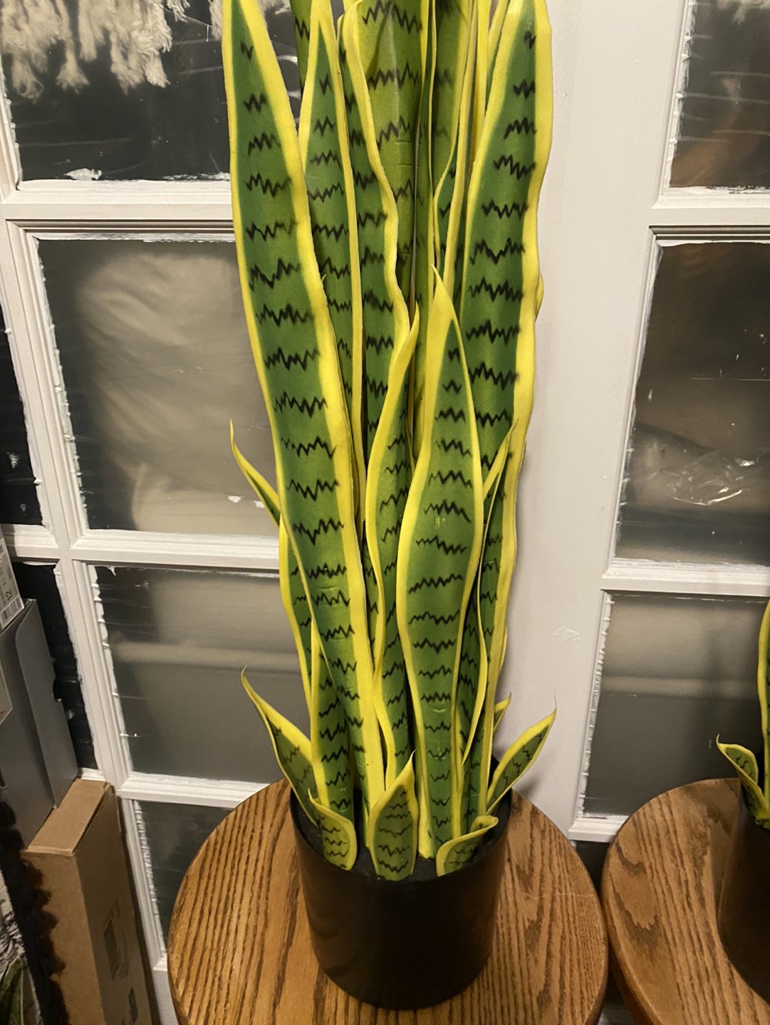 FOUR ARTIFICIAL FAUX FAKE SNAKE PLANTS 38”  & FIDDLE PLANTS 13” thumbnail