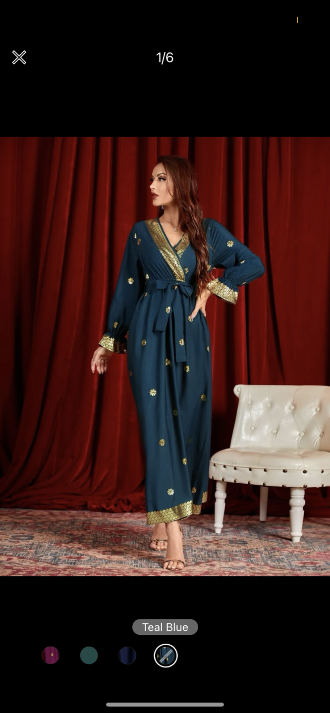 Real Blue maxi arabian dress thumbnail
