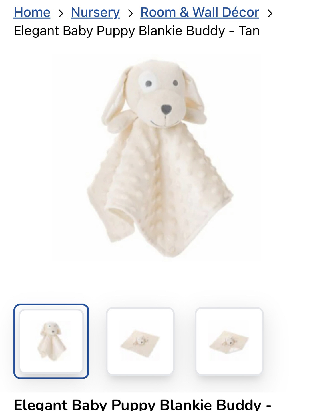 Elegant baby tan puppy blanket thumbnail