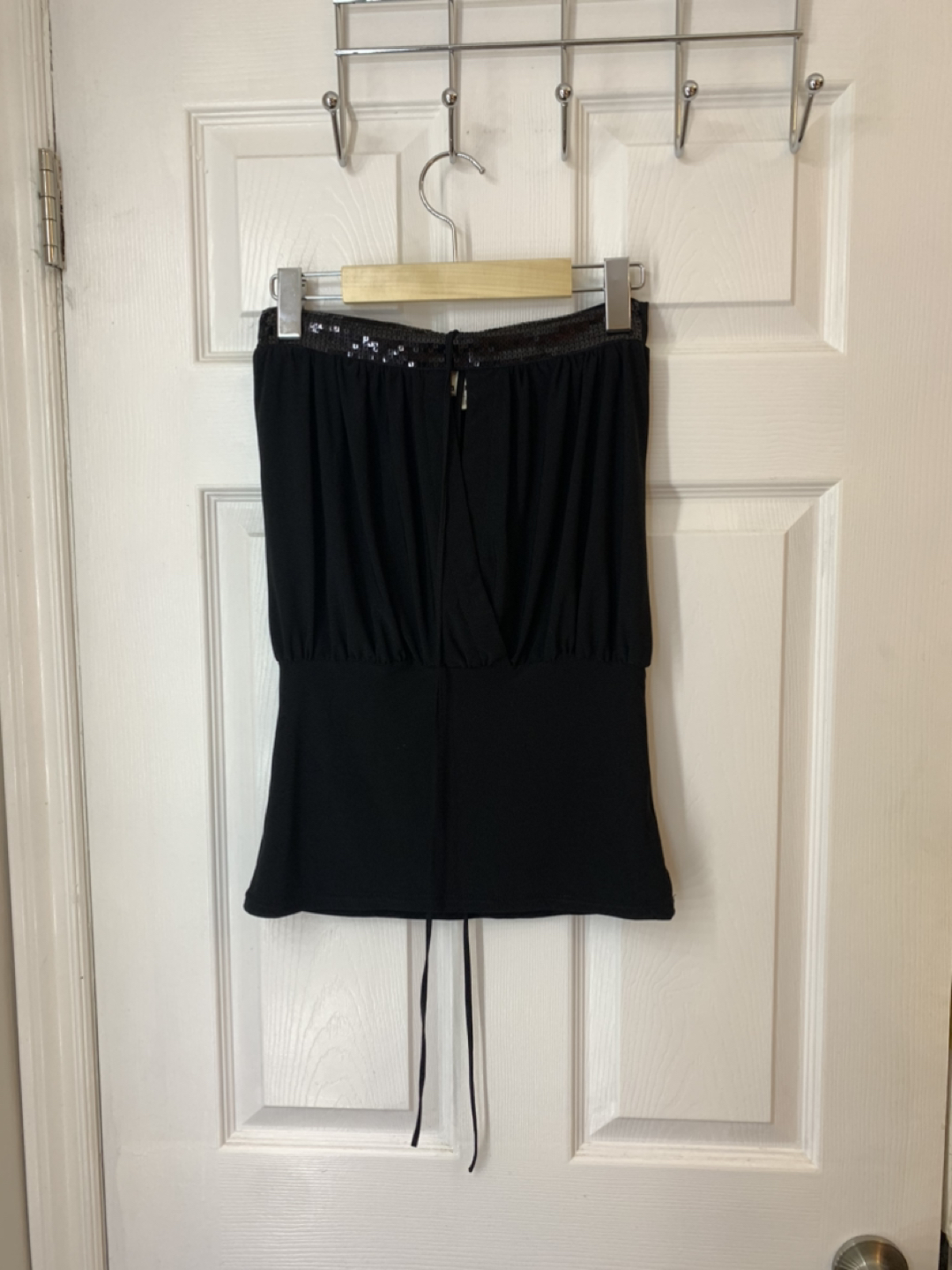 Black Sequin Halter Top - photo 2