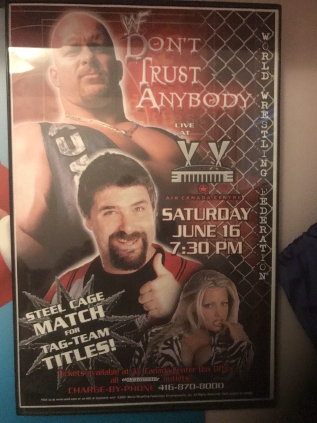 Wrestling poster framed