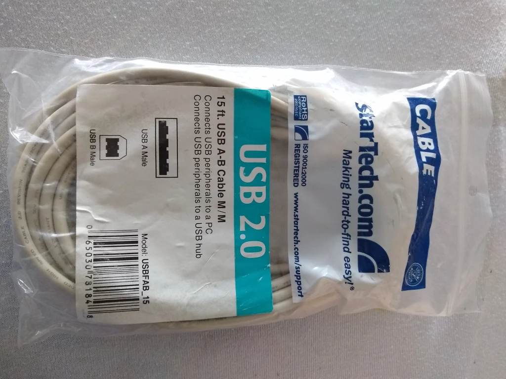 15 ft USB A-B Cable M / M BNIB 💰 image indicator(2)