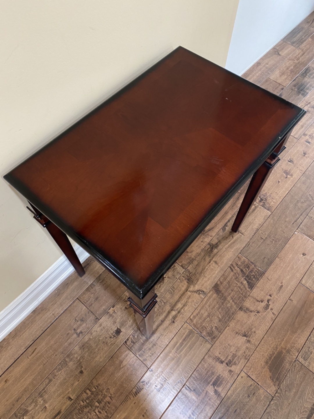 Beautiful small dark walnut table solid wood thumbnail