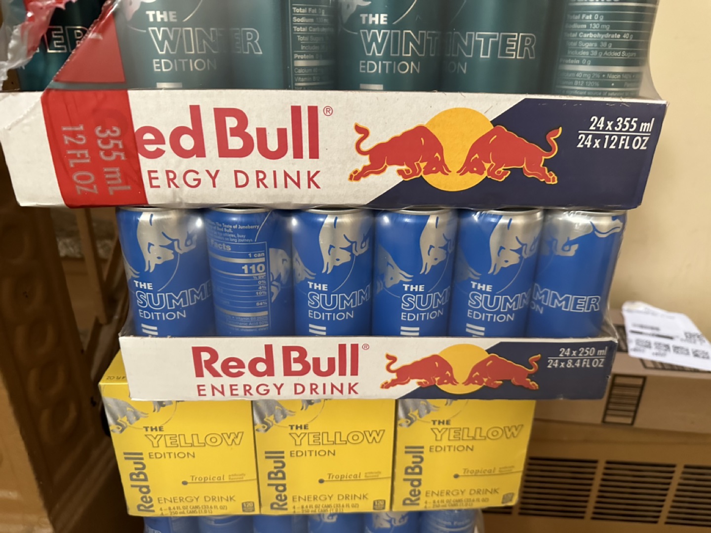 RED BULL DRINKS - 7 cases (24 cans in ea case). - photo 2