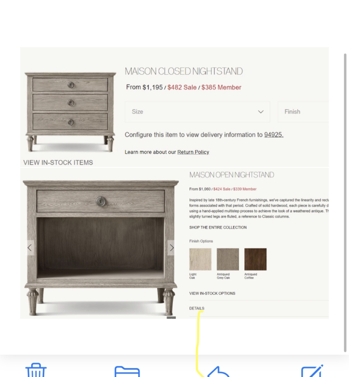 Restoration Hardware side tables