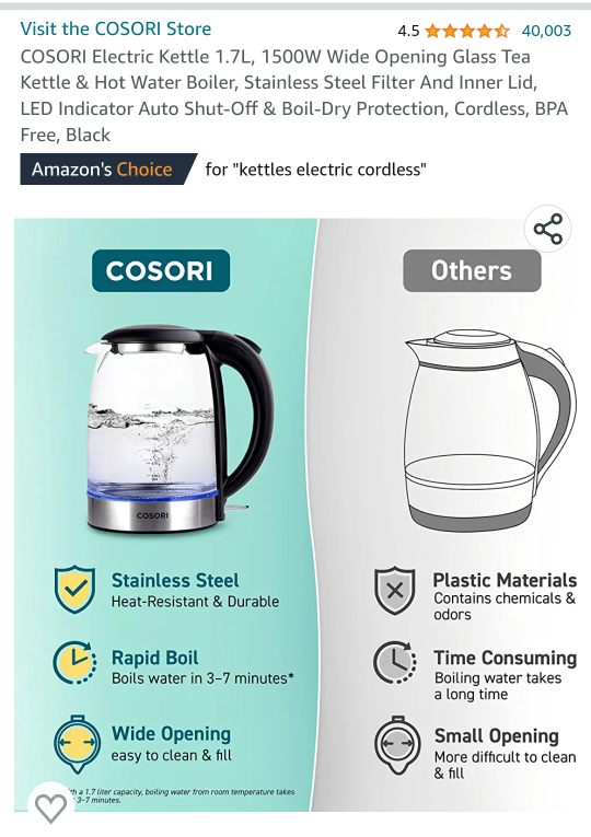 COSORI Electric Kettle

 - photo 2