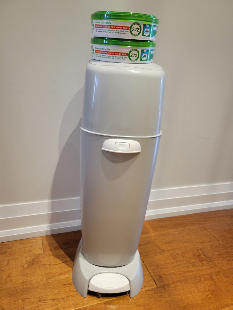 diaper genie, with two diaper pail refills