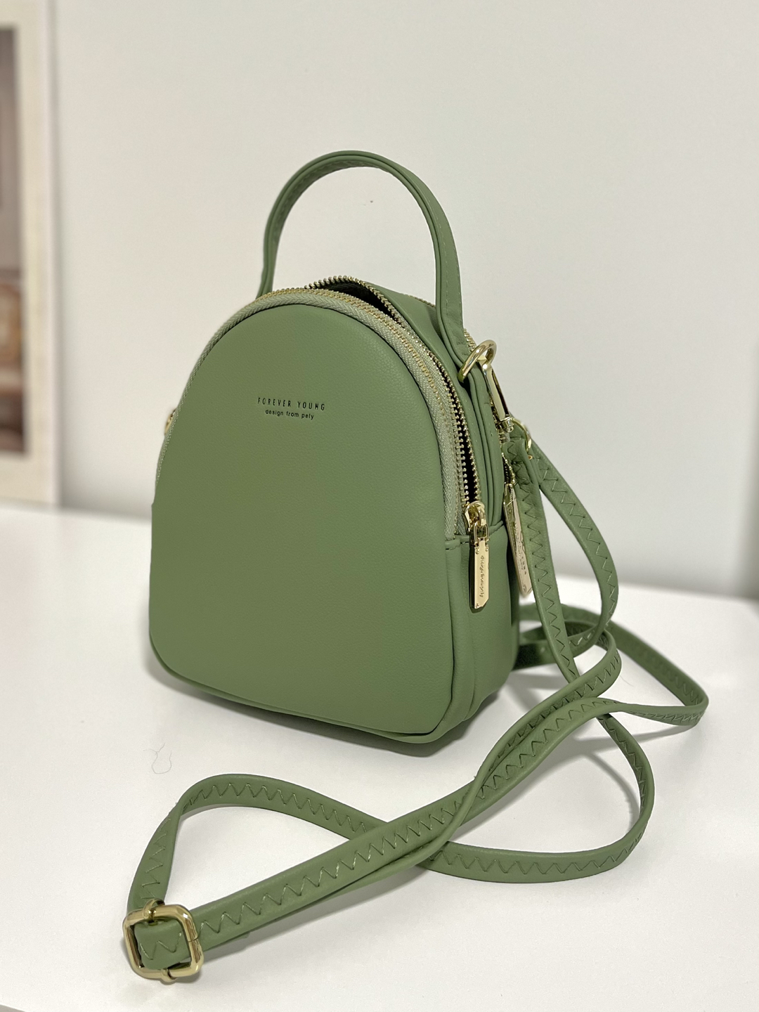 Small backpack / purse green thumbnail