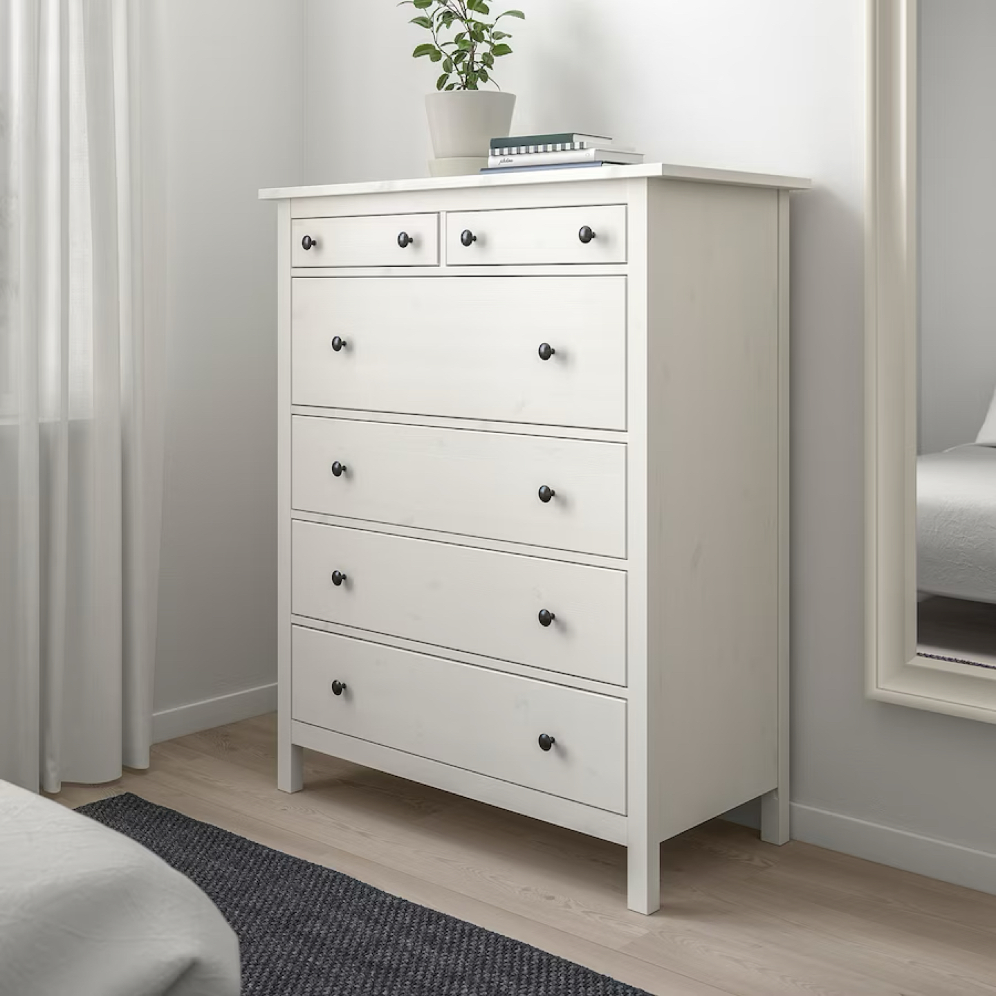 IKEA HEMNES 6-drawer chest, white