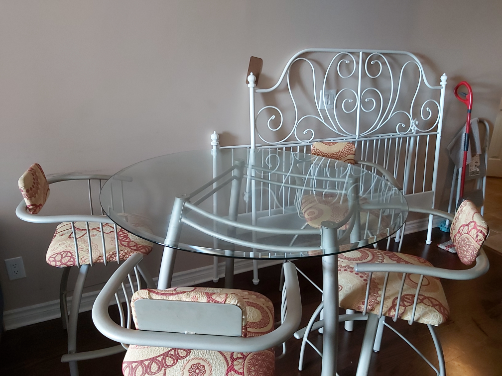 glass dining table set - photo 2