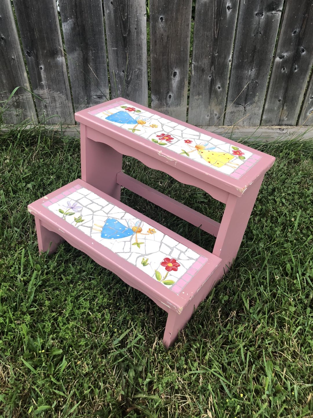 Pink Mosaic Step Stool thumbnail